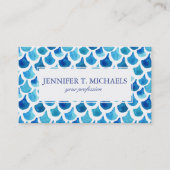 Blaues Aquarell-Skala-Muster Visitenkarte (Vorderseite)
