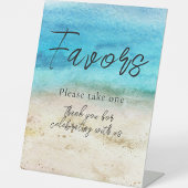 Blaues Aquarell-Strand-Hochzeitsprogramm