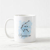 Blaues Aquarell-Wassermann-Horoskop Kaffeetasse (Links)