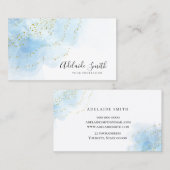 Blaues Aquarellbild Visitenkarte (Vorne/Hinten)