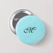 Blaues Aquarellfarben-Monogramm mit Buchstaben in Button (Vorne & Hinten)