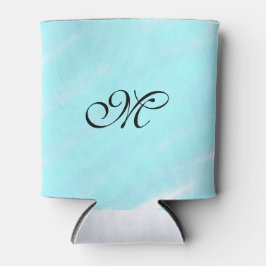 Blaues Aquarellfarben-Monogramm mit Buchstaben in  Dosenkühler