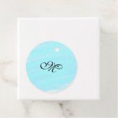 Blaues Aquarellfarben-Monogramm mit Buchstaben in Geschenkanhänger (Beispiel)