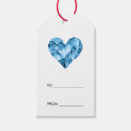 Blaues Aquarellherz für das perfekte Geschenk Geschenkanhänger