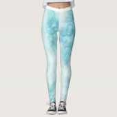 Blaues Aquarellmuster Leggings (Vorderseite)