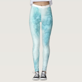 Blaues Aquarellmuster Leggings