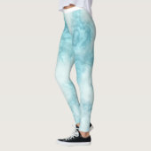 Blaues Aquarellmuster Leggings (Links)