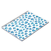 Blaues Aquarellmuster Liebe Notizblock (Linke Seite)