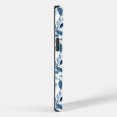 Blaues Aquarellmuster mit Monogramm-Blume Case-Mate iPhone Hülle (Rückseite / Rechts)