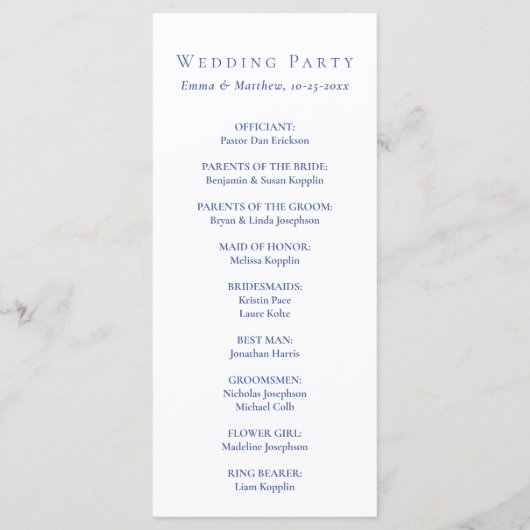 Blaues Aquarellmuster Programm (Rückseite)