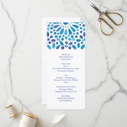 Blaues Aquarellmuster Programm (Vorderseite/Rückseite Beispiel)