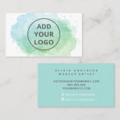 Blaues Aquarellpinsel - Hochladen des Logos Visitenkarte (Vorne/Hinten)