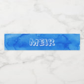 Blaues Aquarellschild Wasserflaschenetikett (Einzelnes Label)