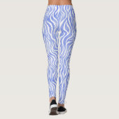 Blaues Aquarellzebra-Muster Leggings (Rückseite)