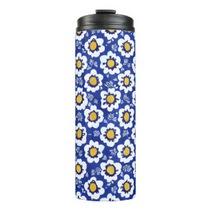 Blaues arabisches Muster Thermosbecher