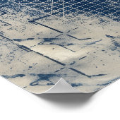 Blaues Architektur-Blueprint-Poster Poster (Ecke)
