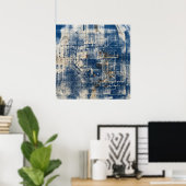 Blaues Architektur-Blueprint-Poster Poster (Heimbüro)