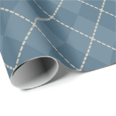 Blaues Argyle-Geschenkpapier Geschenkpapier (Rolleneckpunkt)