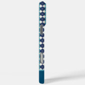 Blaues Argyle Personalisieren  Case-Mate iPhone Hülle (Rückseite / Rechts)