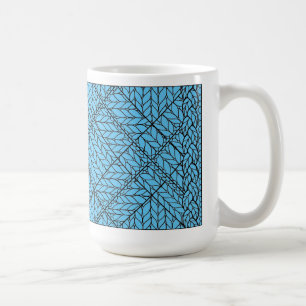 BLAUES ARGYLE-STRICKMUSTER Hohe weiße Tasse