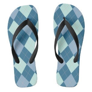 Blaues Argyle Vintage-Muster Badesandalen