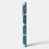 Blaues Argyle Vintage-Muster Case-Mate iPhone Hülle (Rückseite / Links)