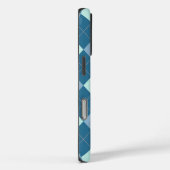 Blaues Argyle Vintage-Muster Case-Mate iPhone Hülle (Rückseite / Rechts)