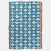 Blaues Argyle-Vintage-Muster Decke (Vorderseite Vertikal)