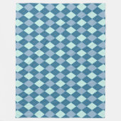 Blaues Argyle Vintage-Muster Fleecedecke (Vorderseite)
