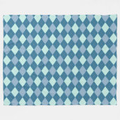 Blaues Argyle Vintage-Muster Fleecedecke (Vorderseite (Horizontal))