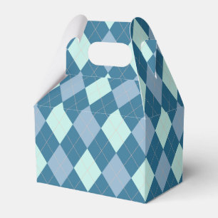 Blaues Argyle Vintage-Muster Geschenkschachtel