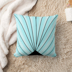 Blaues Art Deco Ventilator Design Kissen