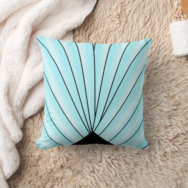 Blaues Art Deco Ventilator Design Kissen (Decke)
