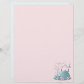 Blaues asiatisches Set Kirschblütenbild (Vorne/Hinten)