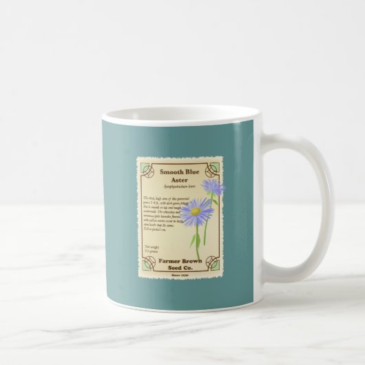 Blaues Aster-Samen-Paket Kaffeetasse (Rechts)