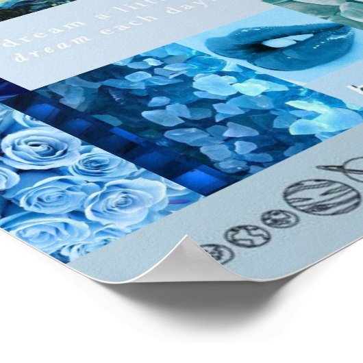 blaues ästhetisches Poster (Ecke)