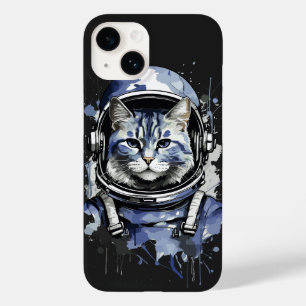 Blaues Astronautenkatze-Plashdesign Case-Mate iPhone 14 Hülle