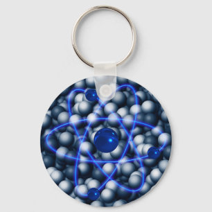 Blaues Atom Schlüsselanhänger