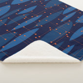 Blaues Atomic-nahtloses Muster Mitte des Jahrhunde Sherpadecke (3/4)