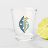 Blaues Atomzeitalter Schnapsglas (Vorderseite)