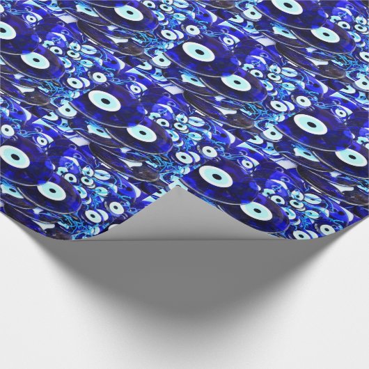 Blaues Augapfel Geschenkpapier (Ecke)