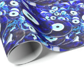 Blaues Augapfel Geschenkpapier (Rolleneckpunkt)