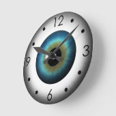 Blaues Augapfel-Iris-Augen-kundenspezifische Runde Wanduhr (Winkel)