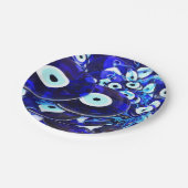 Blaues Augapfel Pappteller (Schrägansicht)