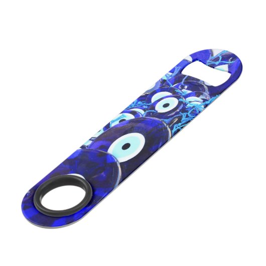 Blaues Augapfel Speed Flaschenöffner (Rückseite Schrägansicht)