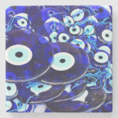 Blaues Augapfel Steinuntersetzer (Vorderseite)