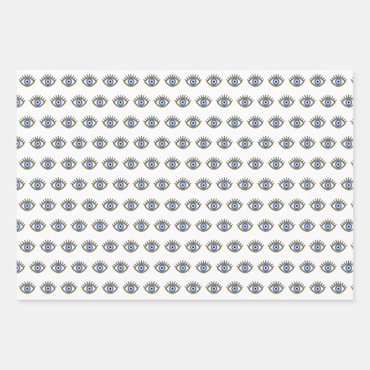 Blaues Auge, böser Augenschutz, viel Glück Geschenkpapier Set (Vorderseite 3)
