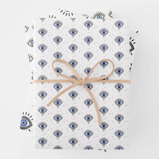 Blaues Auge, böser Augenschutz, viel Glück Geschenkpapier Set (Beispiel)