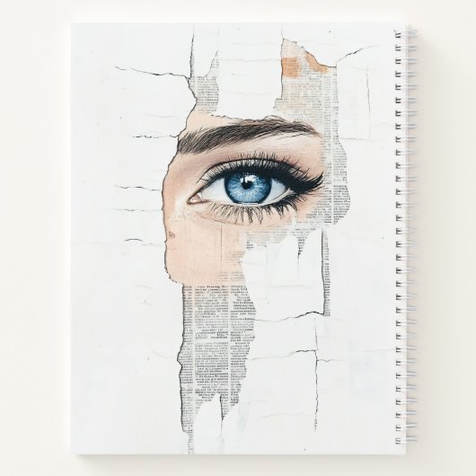 Blaues Auge Collage Abstraktes Artwork Notizblock (Rückseite)