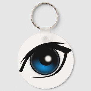 Blaues Auge des Cartoon Schlüsselanhänger